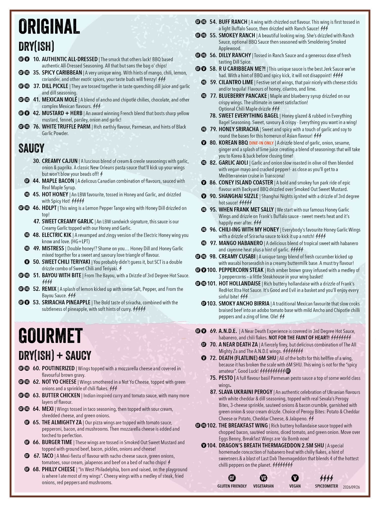 Little Bones Menu Page 1 of 1